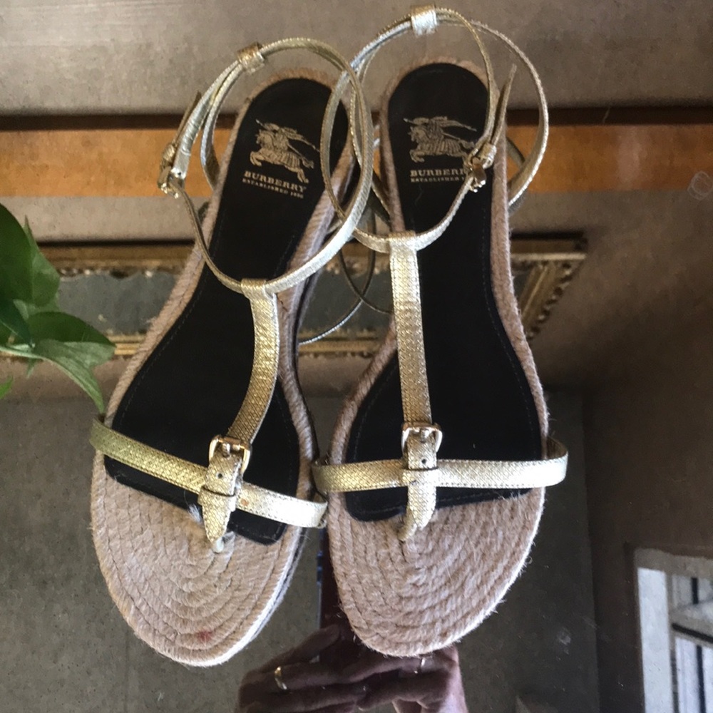 Burberry Gold Gladiator sandals